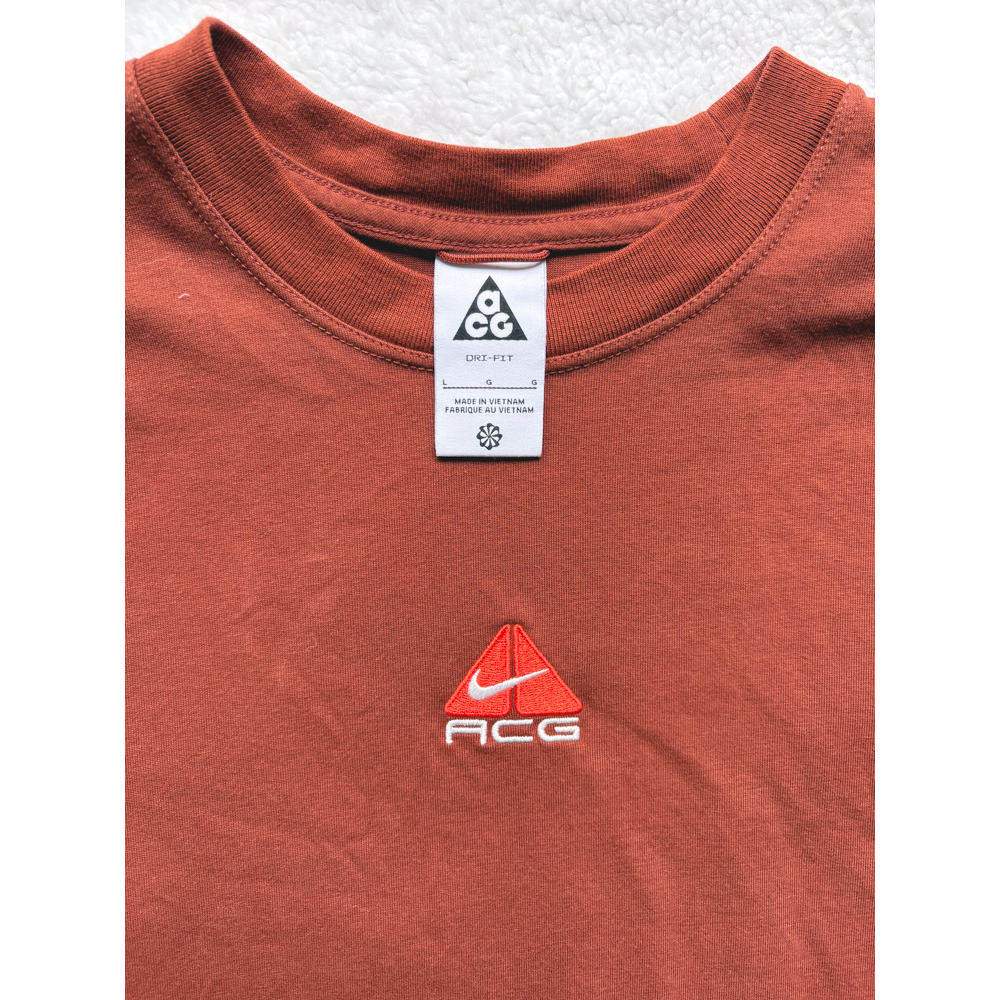 Nike ACG Dri-FIT Cropped Tee Cinnamon Picante Red Women’s Large - Picture 4 of 8